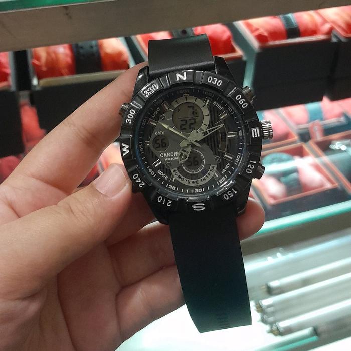 Jam tangan Pria Merk Cardiff Analog+Digital
