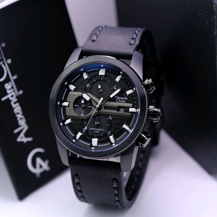 ALEXANDRE CHRISTIE AC 6562 FULL BLACK. GARANSI RESMI 1TAHUN