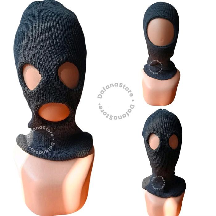Topi Kupluk Ninja Masker Teropong Topeng Sebo Maling Ronda Lubang 1 2 3 Bahan Rajut