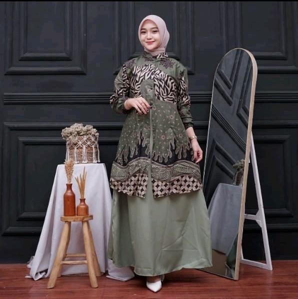 GAMIS BATIK ROMPI READY SERI UKURAN M L XL Muslim Wanita