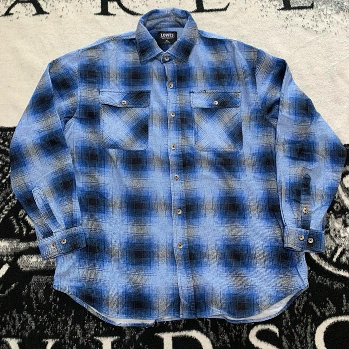Outer Lowes Veterano Flannel Shirt Blue