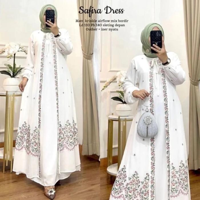shafira dress pesta kondangan lebaran remaja dewasa kekinian gamis cewek wanita muslim simple mewah 