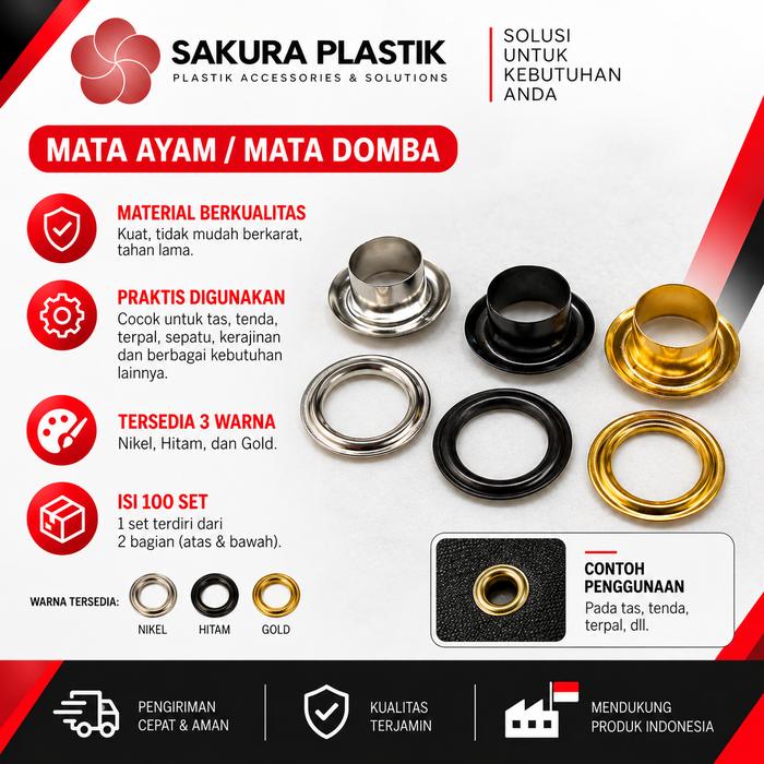 MATA AYAM/MATA DOMBA 8 mm  ISI 100 PCS (V22)