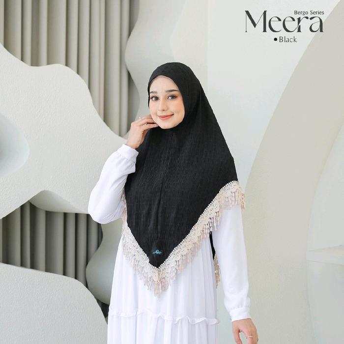 AZAMKA - Meera Bergo - Jilbab Instan Plisket Renda Mewah Syari Panjang Jumbo Premium