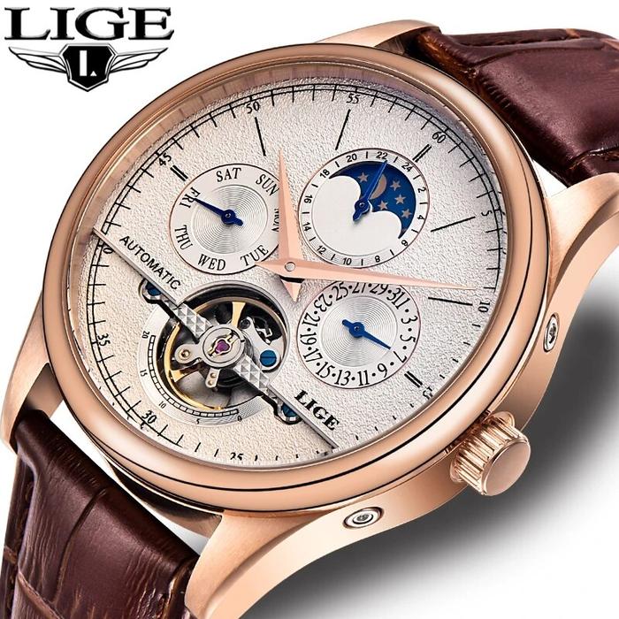 Men Watches Automatic Mechanical Watch Tourbillon Clock Genuine