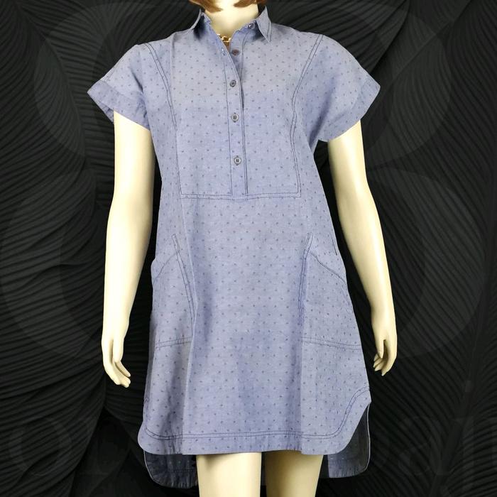 GRAPHIS Tunik Dress Long Back Kancing Depan TNK08 Baju Atasan Pendek Wanita
