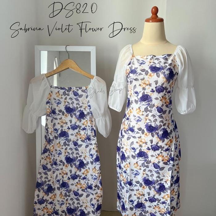Sabrina Violet Flower Vintage DS820 Fashion Korean Floral style