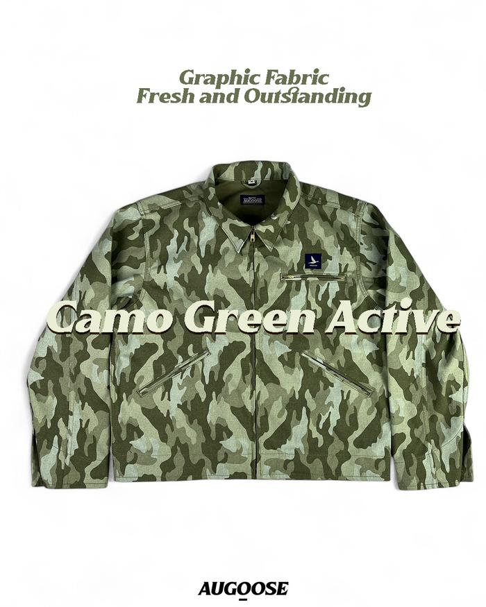 Augoose Camo Green Active Work Jacket Canvas