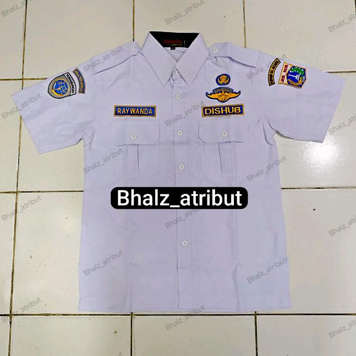 SERAGAM DISHUB PRIA / BAJU PUTIH DISHUB COWOK / KEMEJA DISHUB PUTIH PRIA