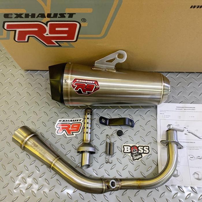 Knalpot R9 New Alpha Fullsystem Vespa Gts 150 3V