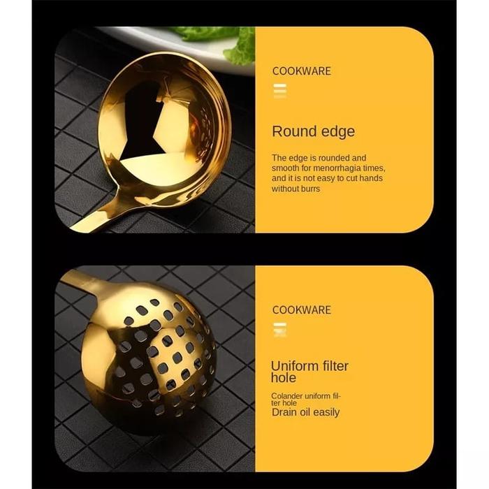 Sendok Sup Gold Sendok Kuah Gold Centong Kuah Gold Sendok Gold.centong sup/centong /irus/skimmer gol