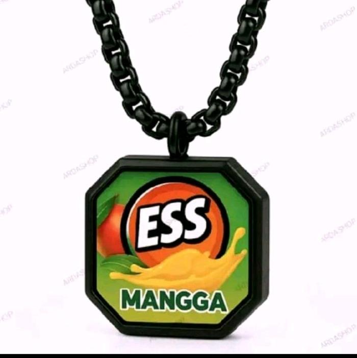 kalung liontin inisial ess bold mangga cocok untuk pria dari monel penunjang penampilan