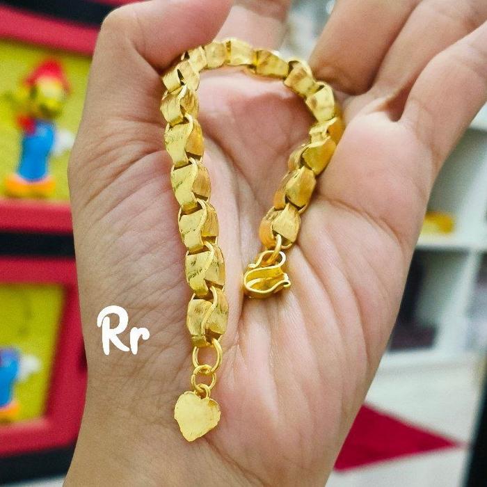 Gelang padi palembang jumbo lapis emas 24k