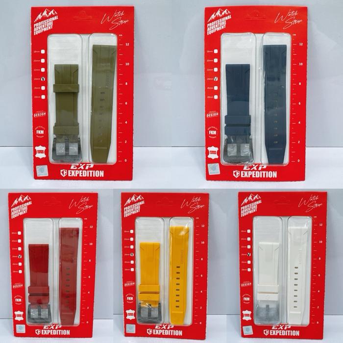 BEST Tali Rubber ukuran 24mm Untuk Jam Tangan EXPEDITION E6781M E3009M DLL (ORIGINAL)
