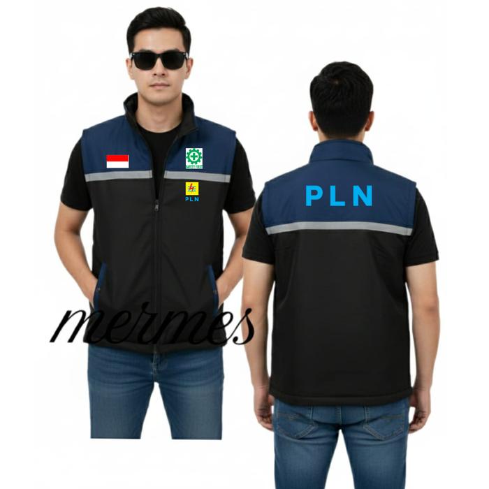Rompi PLN Safety Terbaru - Rompi Lapangan Tenaga Kerja PLN-Rompi Safety PLN terima custom