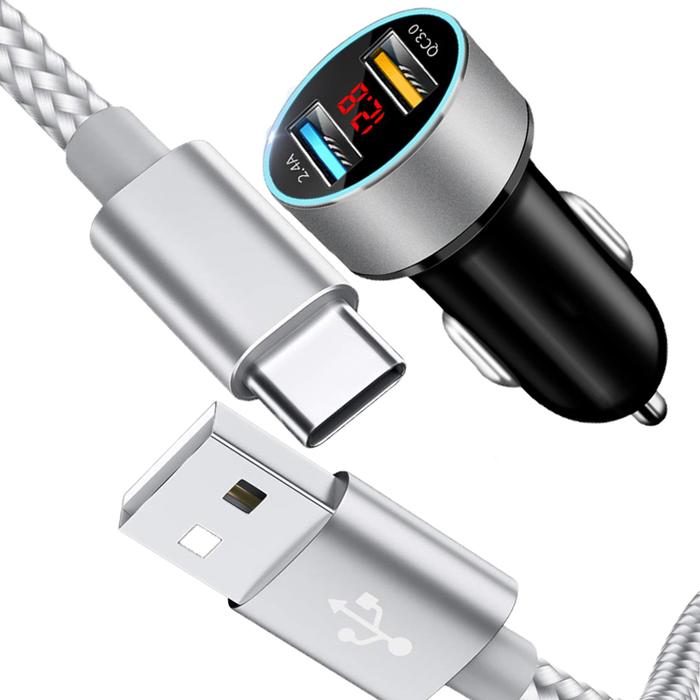 Car Charger Dual USB Fast Charger For Samsung A50 A70 A51 A71 A20