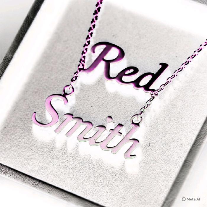 Aksesoris Kalung Liontin Ukir Nama Smit Bok Warna Merah Kostum 1 Set