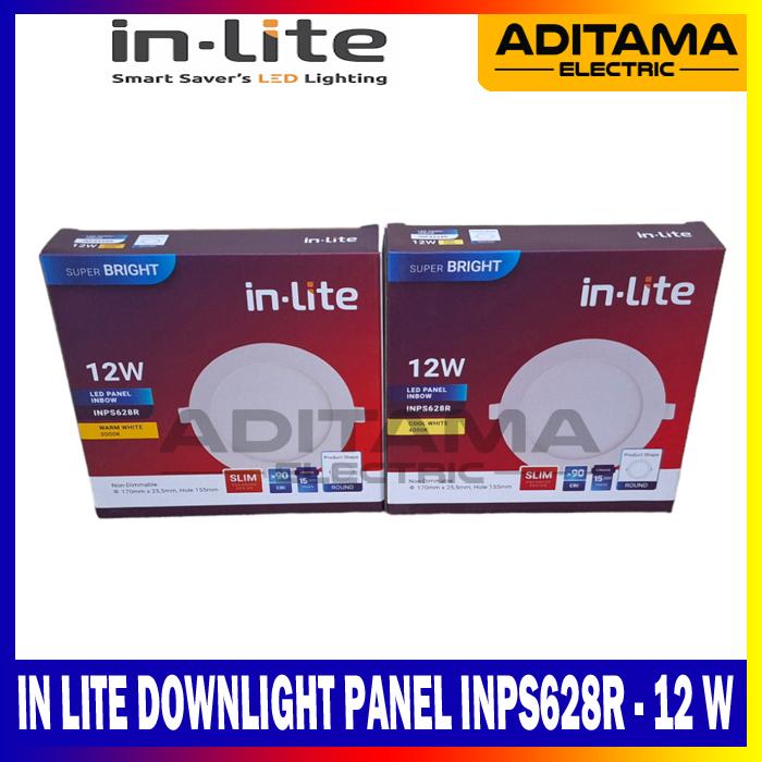 IN LITE LED DOWNLIGHT PANEL BULAT 12W INPS628R / INLITE PANEL LED 12WATT 12 WATT INPS 628R