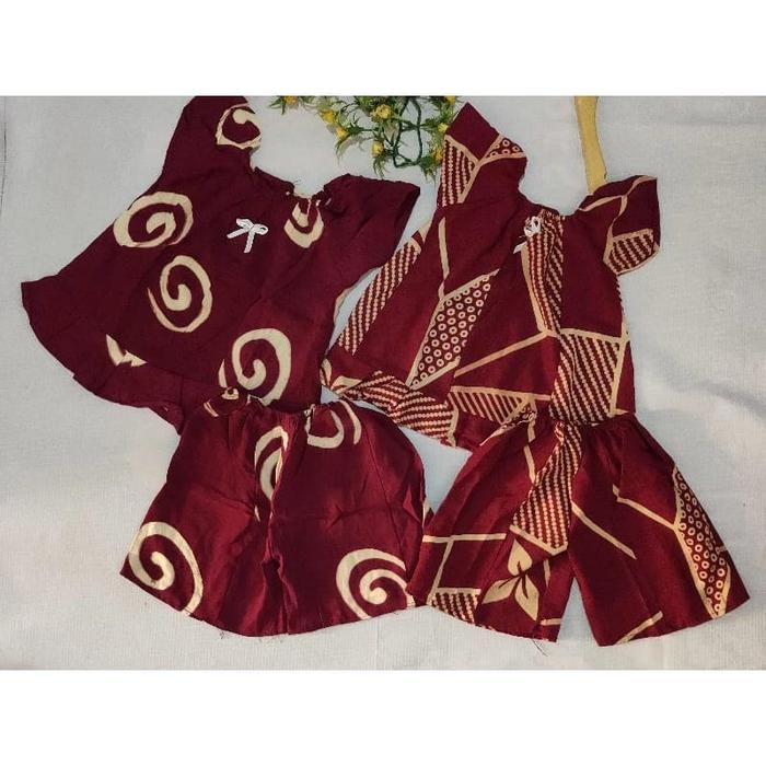 Setelan Anak Batik Ceria 3 bulan sampai 5 Tahun Motif Random DASTER ANAK/SETELAN DASTER ANAK BATIK D