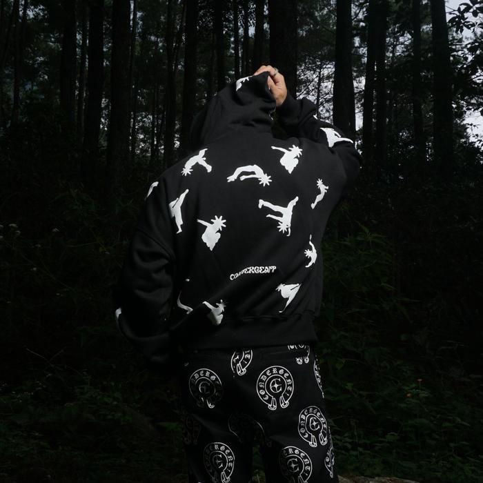Terlaris Convergent Boxy Zip Hoodie Keen -  Black Hoodie  Pria Wanita Unisex Good Quality