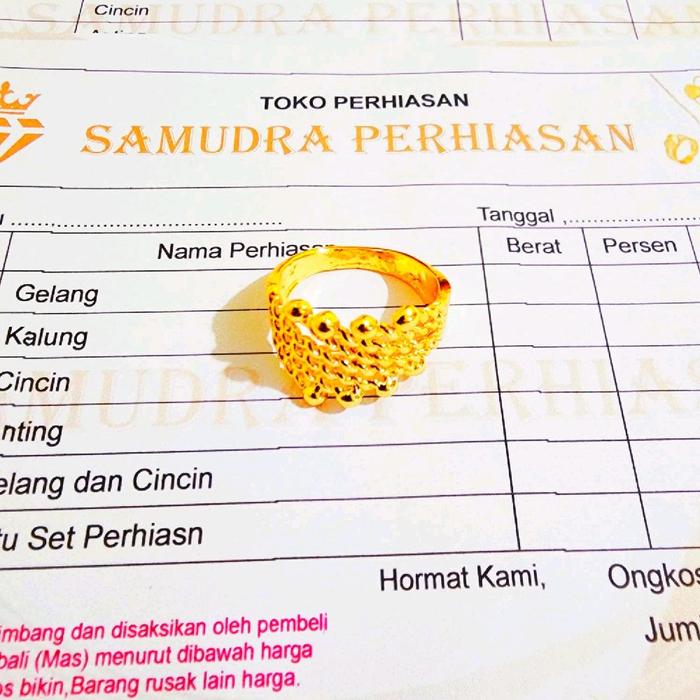 Cincin Dubai Wanita Dewasa Bahan Coin Emas muda Terbaru Premium Quality Cincin Motif Emas Dubai Fash