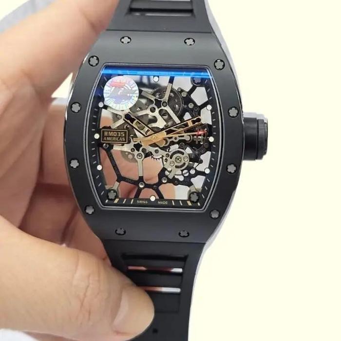 RM 35 AMERICAN CERAMIC CASE BLACK RUBBER STRAP BY ZF FACTORY