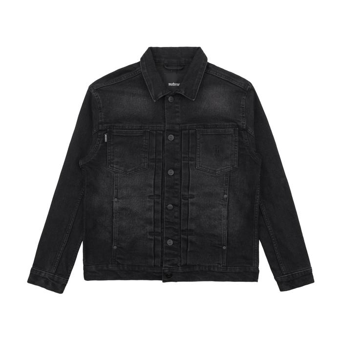 GRAZZA MATERNAL DISASTER DENIM BLACK WASHED TRUCKER JACKET