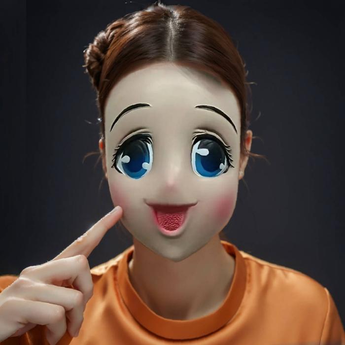 Latex Realistic Female Mask Human Face Disguise Halloween Costume Cosplay Party Carton Girl Crossdre