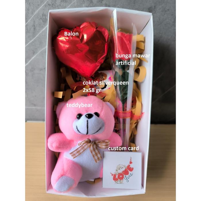 Hampers Boneka Teddy Bear Bunga Coklat Silverqueen