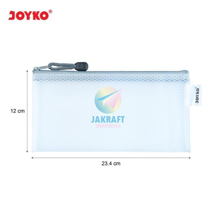(1 Pcs) Document Bag Jaring Zipper JOYKO DCB-46 Bill / A5 / B5 / A4 / B4 Dompet PVC Putih Semi Clear