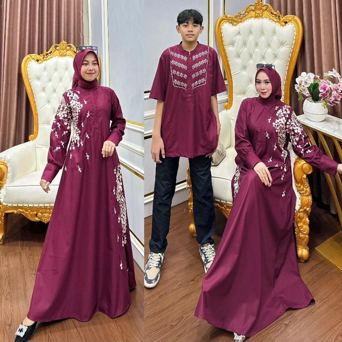 GAMIS COUPLE KATUN TOYOBO FODU PREMIUM BORDIR BUNGA