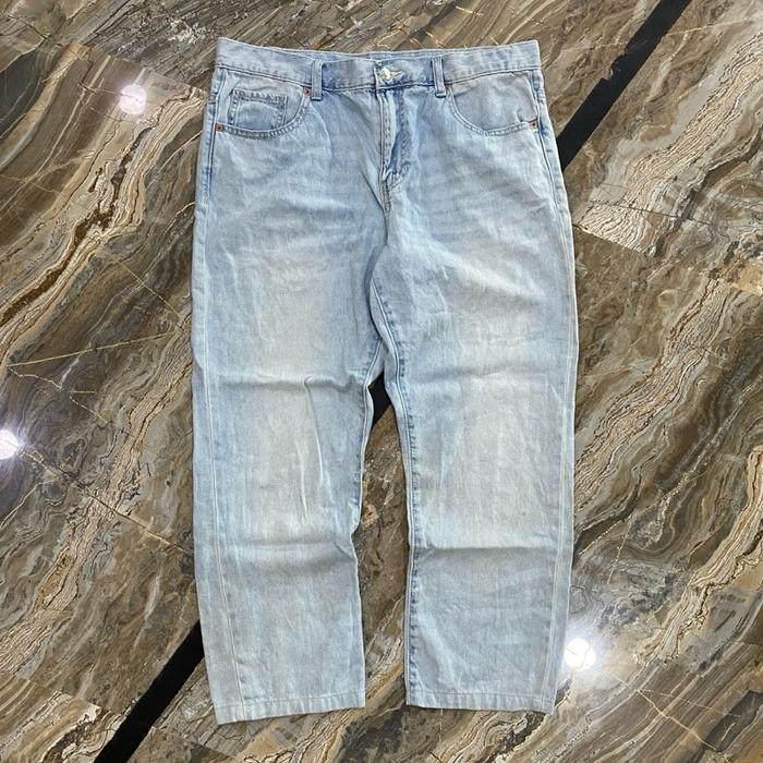 8SECONDS Celana soft Jeans Biru untuk Pria dan Wanita