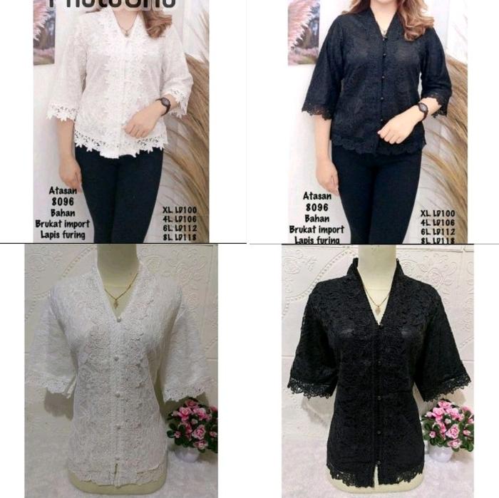 Blouse atasan kebaya brokat Hitam