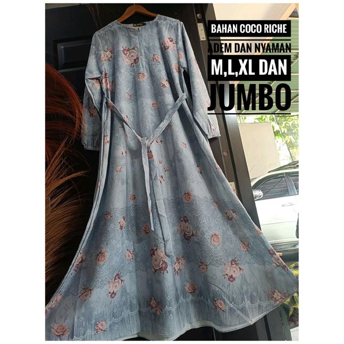 Gamis motif terbaru bahan Leonell richey printing