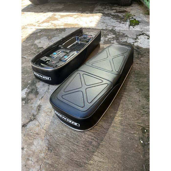 Jok cb 100 racing coakan aki busa bagus anti gembos Kulit karbon polos dan XX L1