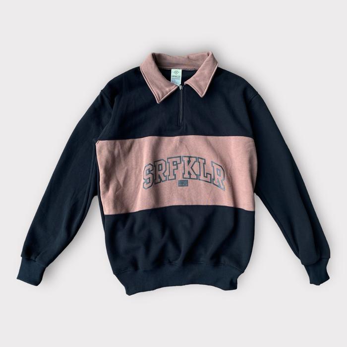 Surfakiller Jaket Rugby Katun Santai Polos Hitam