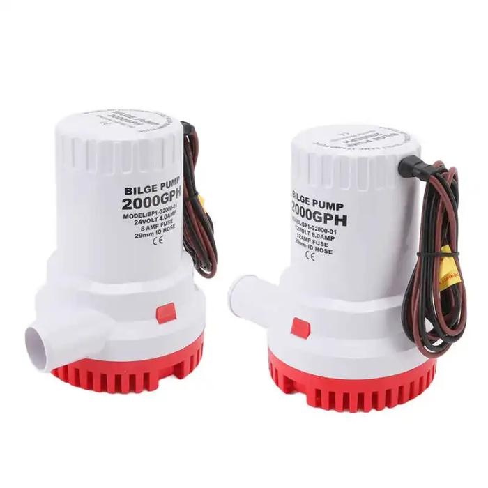 Bilge Pump Mini Boat Pumps 12V 24V 1500GPH 2000GPH Submersible Kayak Rule Water 24 Volt Garden Rinse
