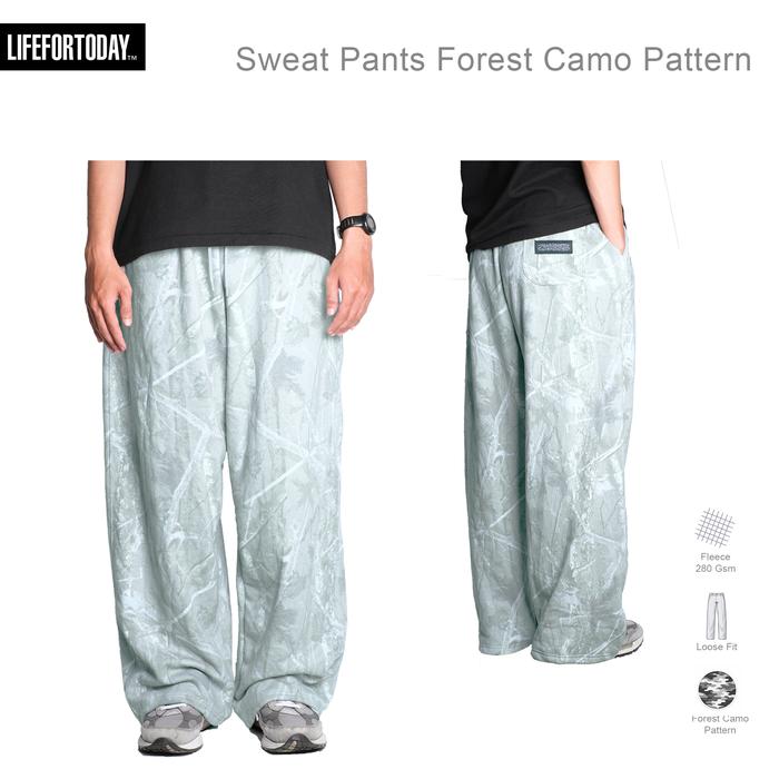 LIFEFORTODAY - FLAKES FOREST CAMO SWEAT PANTS LOOSE MINT
