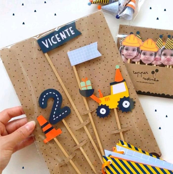 1 set cake toppers excavator / cake toppers ultah / cake toppers ulang tahun