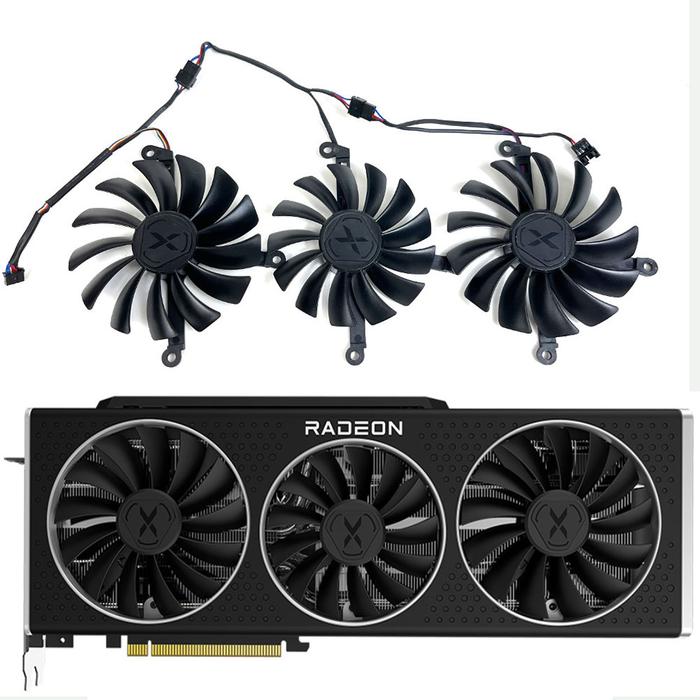 3PCS/SET CF9015U12D/CF1015U12D RX 6900XT GPU FAN，For XFX RX 6900XT、RX 6800XT、RX 6800 SPEEDSTER MERC 