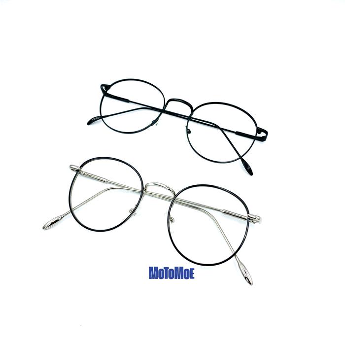 Motomoe Solin - Frame Kacamata Bulat Skena Minimalis Ringan Klasik Kekinian Kokoh
