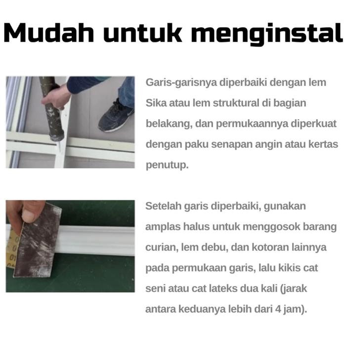 [2.9METER] List Wall Moulding PVC / List Border Molding 3D Wainscoting Ukiran Dinding Lis Tengah Pin