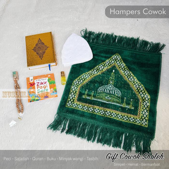 Souvenir Tahlilan Hemat bermanfaat Sajadah Peci AL-Qur'an Hadiah Cowok Muslim