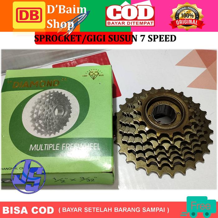Ready Stok Gear Sepeda 7 Speed Drat Ulir Diamond Sprocket Freewheel 7 Speed Sepeda Gunung Lipat Mini