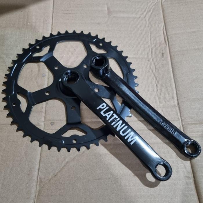 "Jual Produk Crank Fixie seli 48T Arm 165MM BB Kotak single speed Steel ''