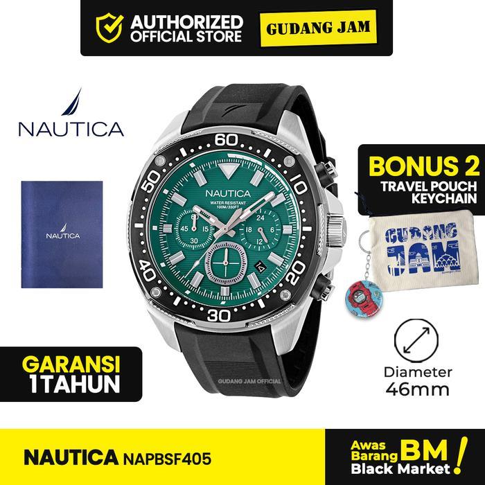Jam Tangan Pria Nautica Napbsf405 Analog Silicone Strap Watches