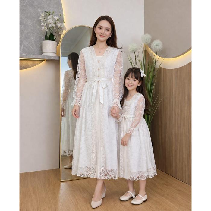 Setelan Luaran Gamis Kondangan Modern - Set Outer Brukat Premium Long Cardigan