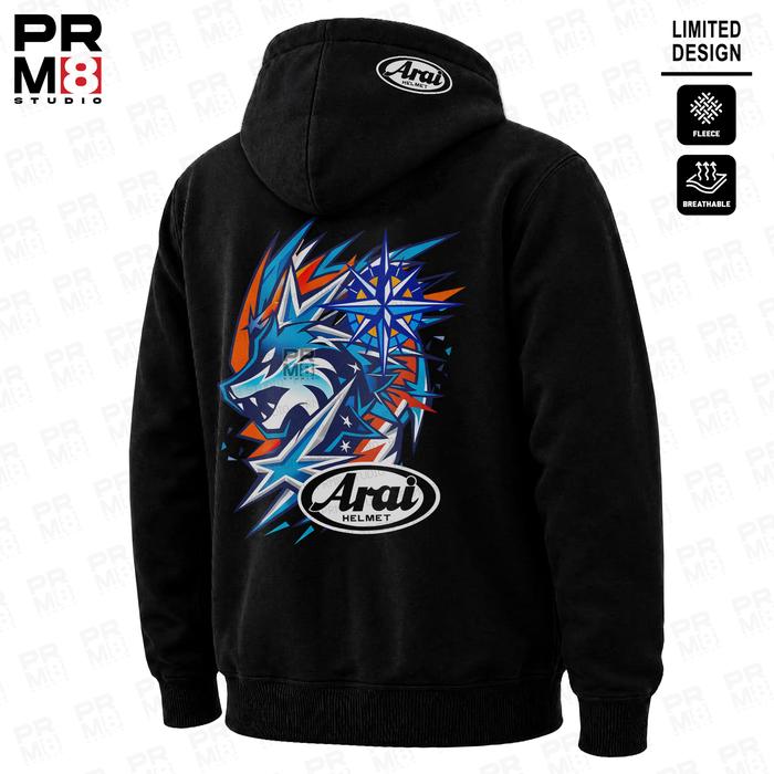 PRM8 - Hoodie Premium Pria Wanita Bahan CVC Fleece Jaket Tebal Sweater Motor Pakaian Unisex Streetwe