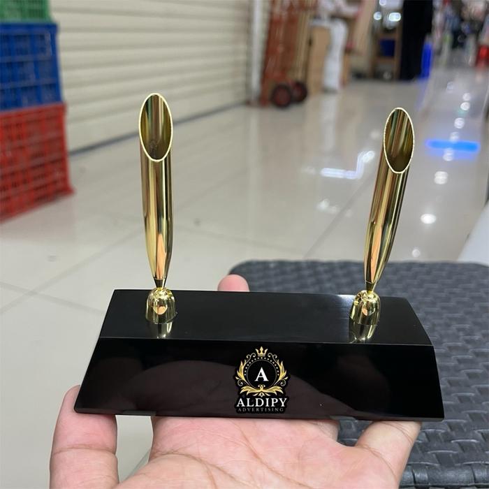 Marble Pena Holder Tempat Pulpen Bollpoint Tanpa Logo Polosan Tempat Pena Kantor.
