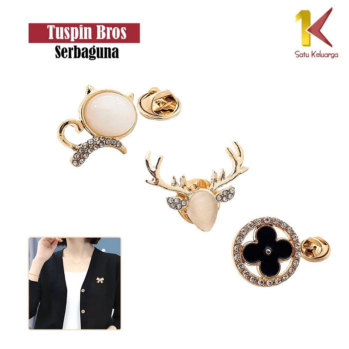 [COD] SK C1037 Bros Pin Aksesoris Hijab Aksen Mutiara Motif Elegan